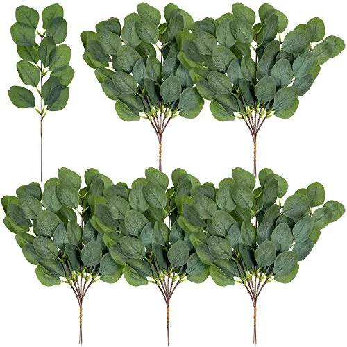30 Pieces Eucalyptus Stems Artificial Leaf Stem Faux Long Eucalyptus