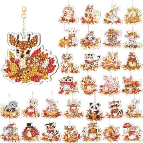 30 Pcs Thanksgiving Diamond Art Kits for Adults