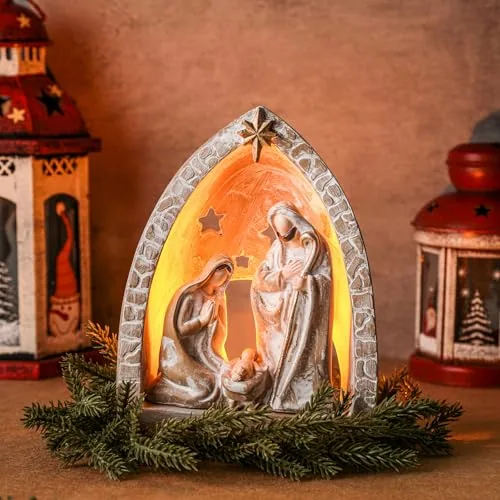 Nativity Sets for Christmas Indoor Holy Family Manger Scene Small