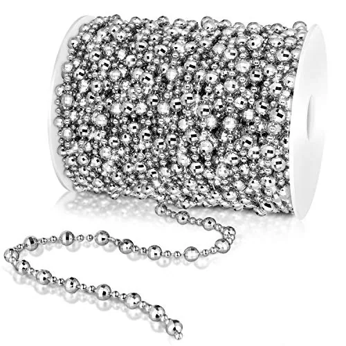 99 Feet Christmas Tree Beads Artificial Pearls Beads Garland Chain Faux