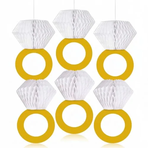 6 Pcs Engagement Party Diamond Ring Hanging Decor