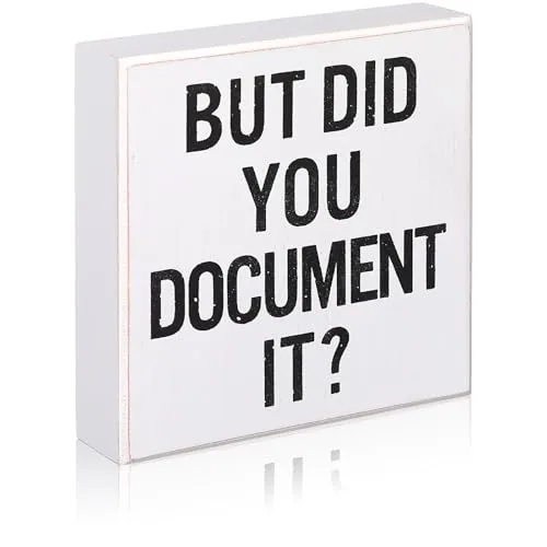 but Did You Document It Wooden Sign, 6x6 Office Desk