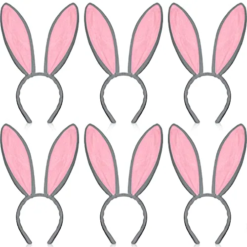 6 Pcs Halloween Bunny Ears Headband Plush