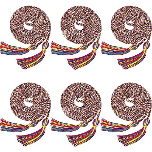 6 Pieces 2026 Graduation Cords Braided Polyester Yarn Honor Cord with