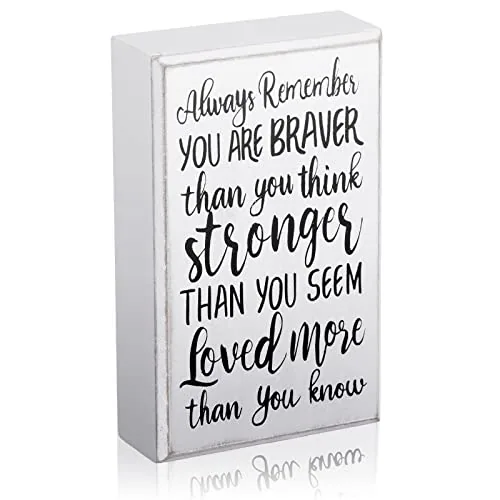 Inspirational Wooden Box Sign Desk Decor Gift Always Remember You Are