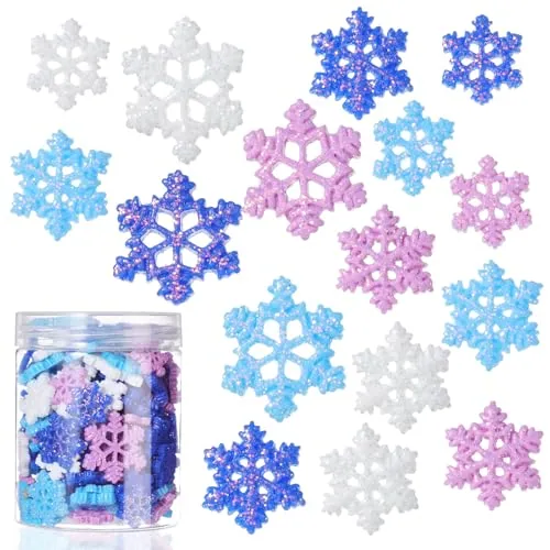 150 Pcs Mini Snowflake for Craft Tiny Resin Snowflake Christmas