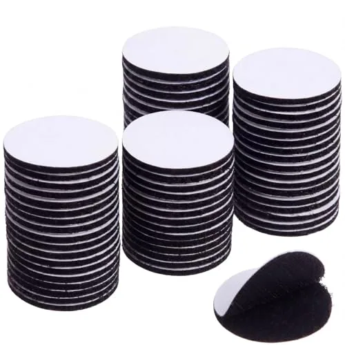 72 Pairs 3 Inch Referee Patch Hook and Loop Dots Black Self Sticky