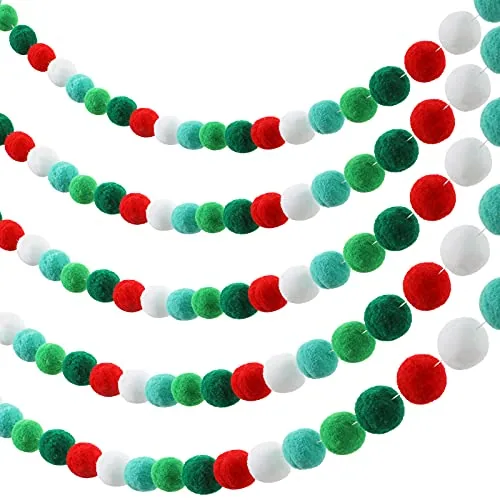 3 Pieces Christmas Felt Balls Garland