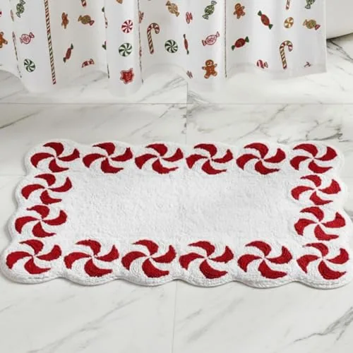 Christmas Candy Bathroom Rug Non Slip Bath Mat 32x20 Inch