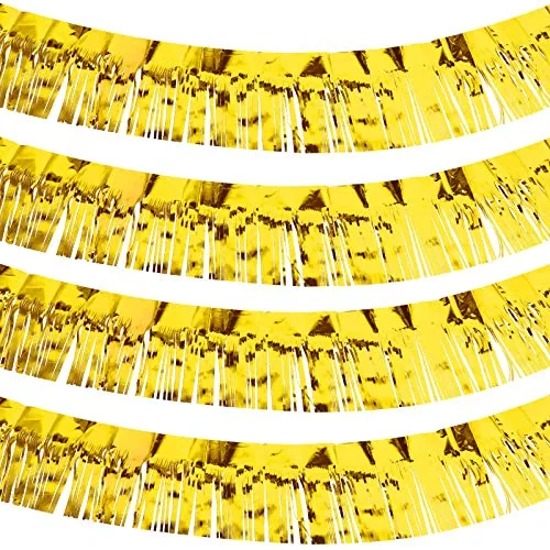4 Pack 40 Feet Metallic Foil Fringe Tinsel Garland