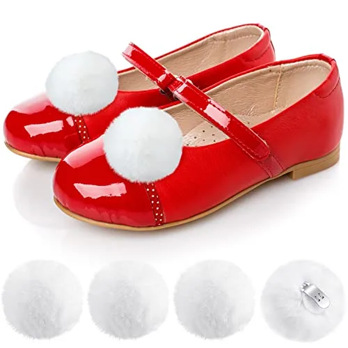 4 Pcs Fluffy Pompom Balls with Metal Clip for DIY Decoration