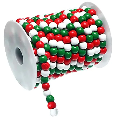 19.7 Ft Christmas Bead Garland Wooden