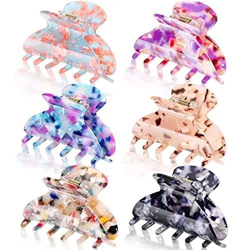 6 Pcs Medium Hair Claw Clip for Thin Hair Women