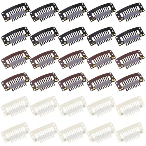 30 Pcs Wig Clips Hair Extensions, 9-Teeth 32 Mm