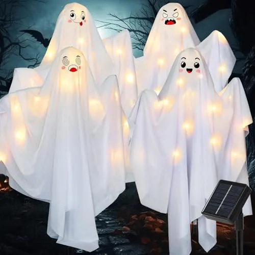 4 Pcs Halloween Ghost Yard Sign