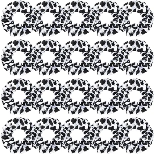 20 Pcs Cow Print Scrunchies Hair Ties for Women Girls