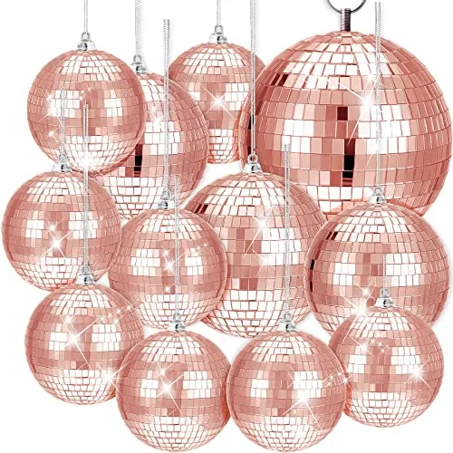 12 Pack Disco Ball Decor Party Hanging Mirror Ornaments