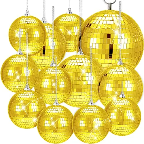 12 Pack Disco Ball Decor Party Hanging Mirror Ornaments