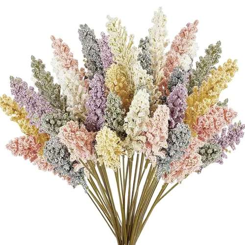 36 Pcs Artificial Breath Flowers Pastel Foam Berry Spike Picks Mini Fake