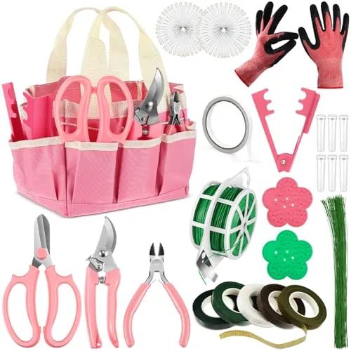 207 Pcs Floral Arrangement Kit in Pink for Weddings, Bouquets and DIY
