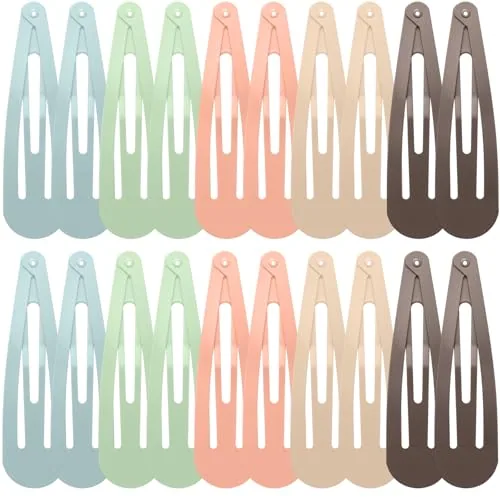 30 Pcs Large Metal Snap Barrettes