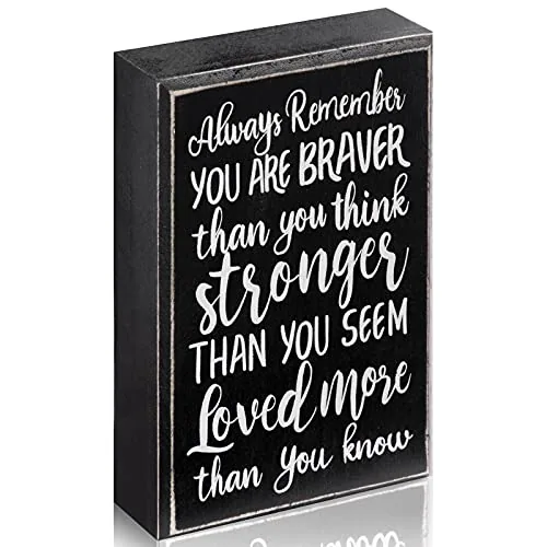 Inspirational Wooden Box Sign Desk Decor Gift Always Remember You Are