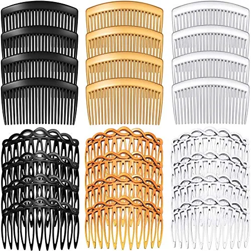 24 Pcs French Side Hair Twist Comb Accessories, 11/23 Teeth