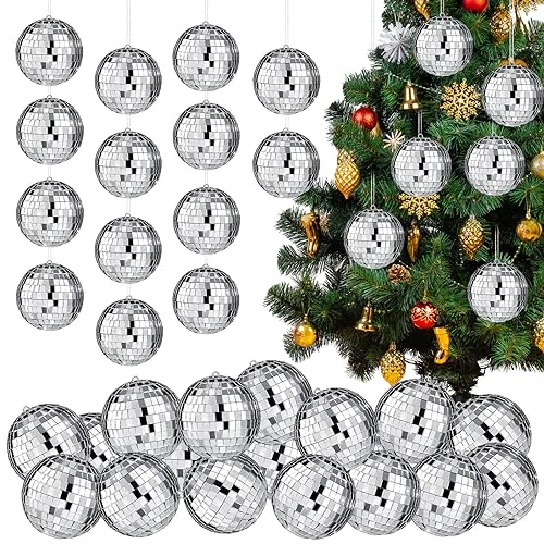 17 Pcs Large Disco Ball Decor, Multi Size, 3.2 Inch