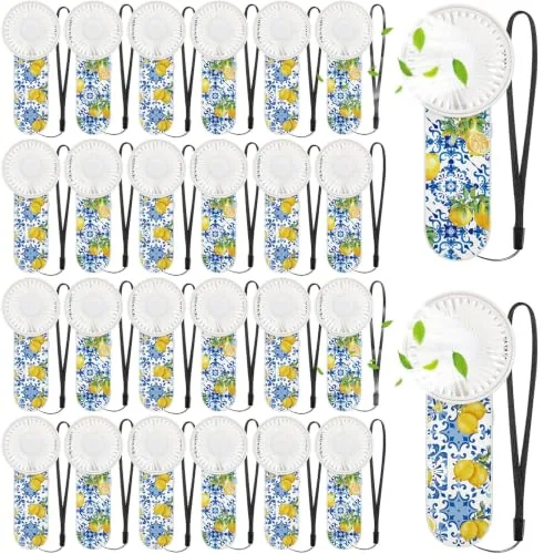 24 Pcs Mini Handheld Fan Bulk with Lanyard
