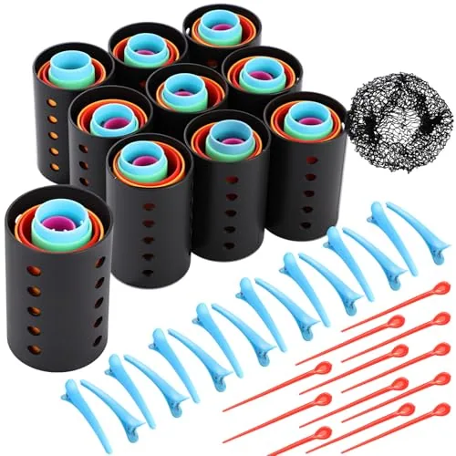 141 Pcs Plastic Hair Rollers Set with Clips and Pins