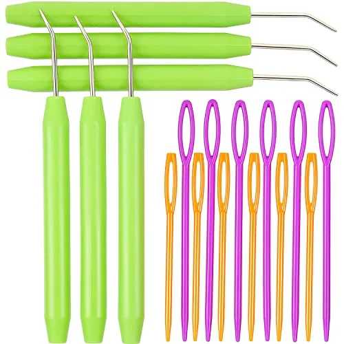 Knitting Loom Hooks, Crochet Hook Set, 6 Pcs Green Knit Loom Hooks with