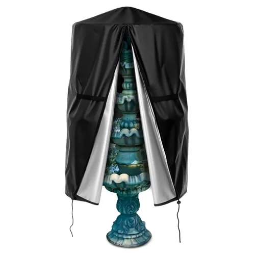 32 in x 38 in Garden Fountain Cover for Winter 420d Oxford Waterproof