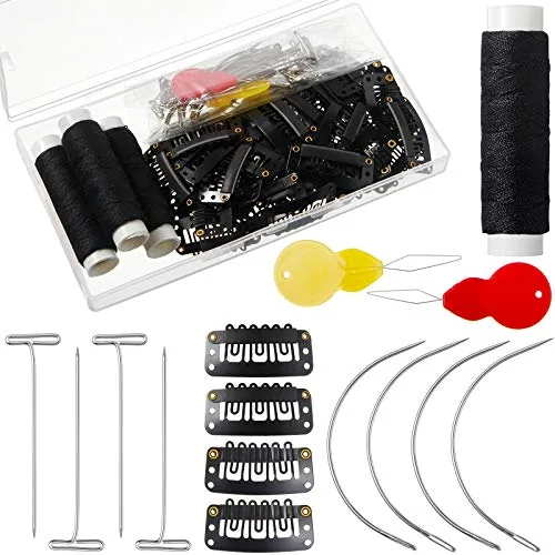 85 Pieces Hair Extensions Clip Wig Making Set, Includes 50 U-Shape Snap