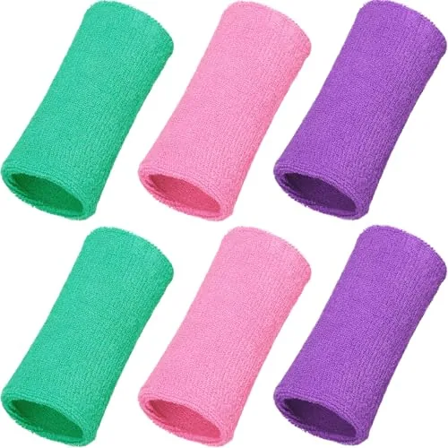 6 Inch Wrist Sweat Bands for Men Women Tennis Elastic Athletic Long