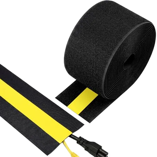 Cord Cover for Carpet, 24.6 ft x 3 in Floor Cable Management Strip