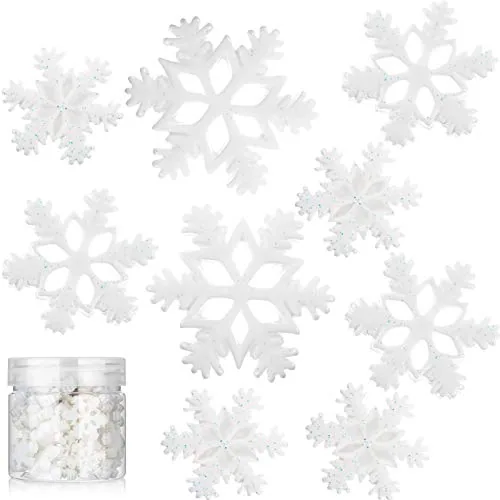 50 Pcs Christmas Mini Resin Snowflakes for Crafts