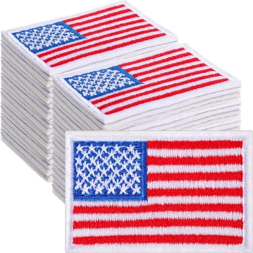 36 Pieces American Flag Patch Embroidered Iron On