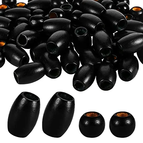 130 Pcs Macrame Wooden Beads 10mm Hole