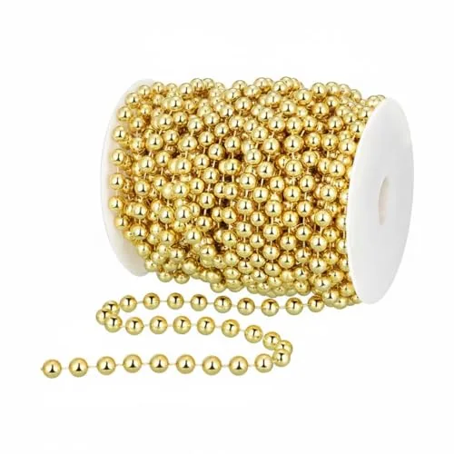 50ft Christmas Beads Garland Artificial Pearl String Roll