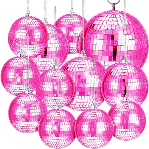 12 Pack Disco Ball Decor Party Hanging Mirror Ornaments