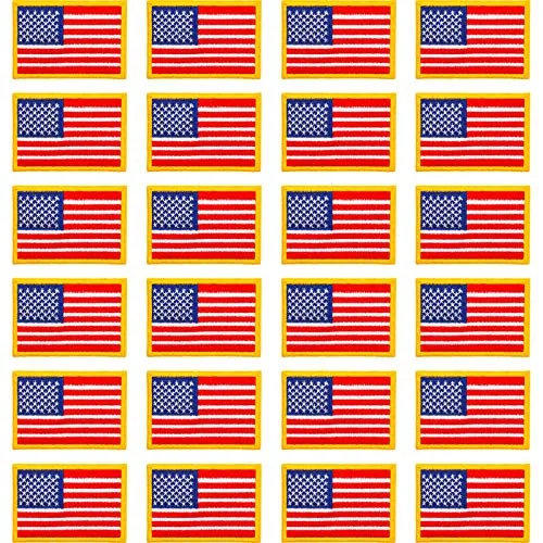24 Pcs American Flag Iron on Patch Us Flag Embroidered