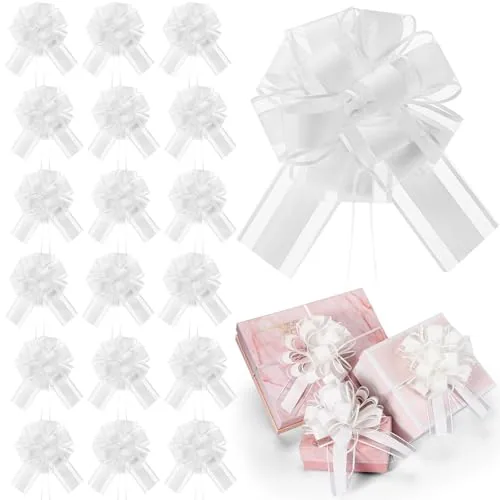 20 Pcs 6 Inch Pull Bows for Xmas Gift Wrapping