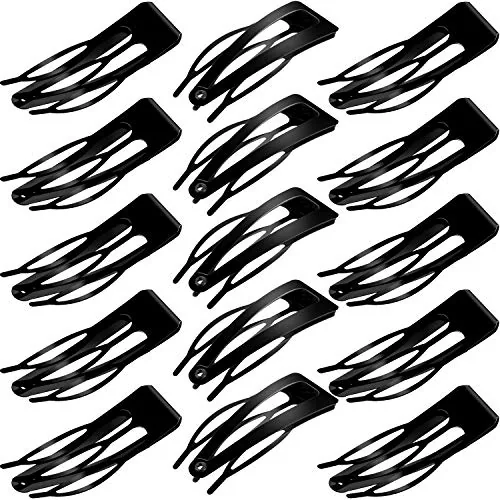32 Pieces Hair Clips 3 Prong Double Grip Metal Barrettes