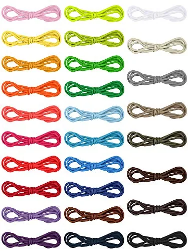 28 Pairs Colorful Round Shoe Laces 4 mm Wide Shoe Laces Strings Assorted