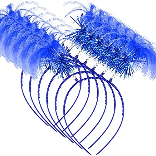 6 Pcs Pom Pom Headbands Tinsel Wrapped Headband
