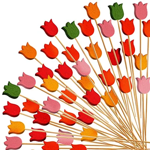 200 Pcs Tulip Cocktail Picks for Appetizers