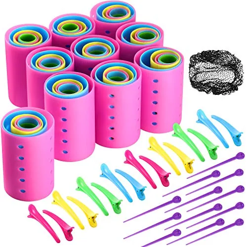 141 Pcs Plastic Hair Rollers Set with Clips and Pins