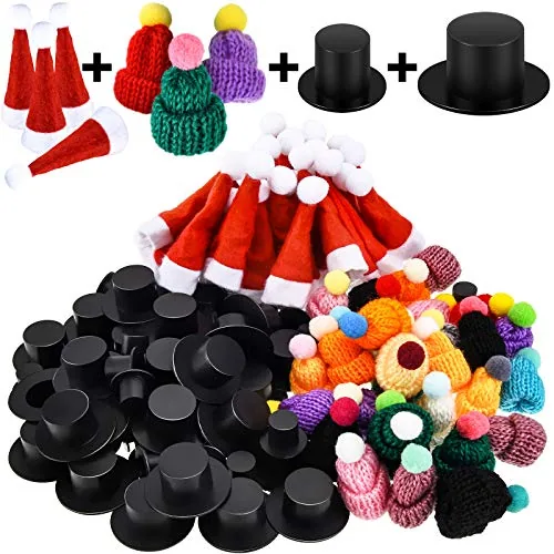 120 Pcs Mini Christmas Hats for Crafts and Tree Ornaments