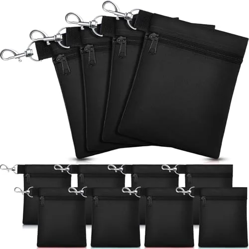 12 Pcs Golf Tee Bag Holder Pouch with Claw Clip