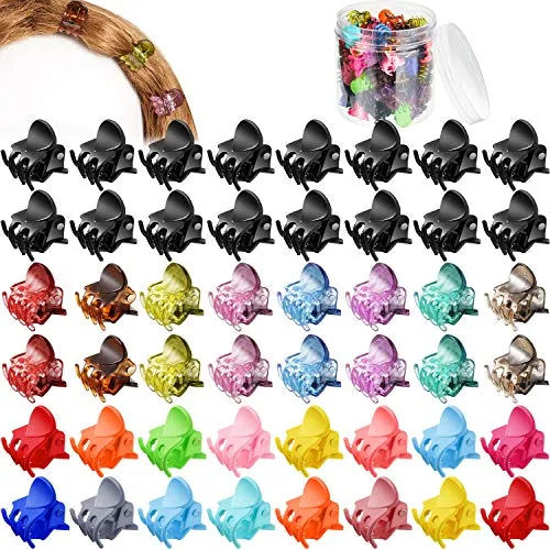 100 Pieces Mini Hair Claw Clip Plastic Small Colorful Hair Clamps Clips